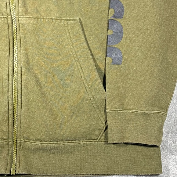 Nike Jacket Men’s Large Olive Green Hood Spell Out Sleeve Polar Fleece HBR Sport - Picture 11 of 13